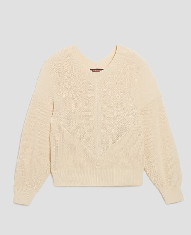 V-neck cotton jumper H304 albore