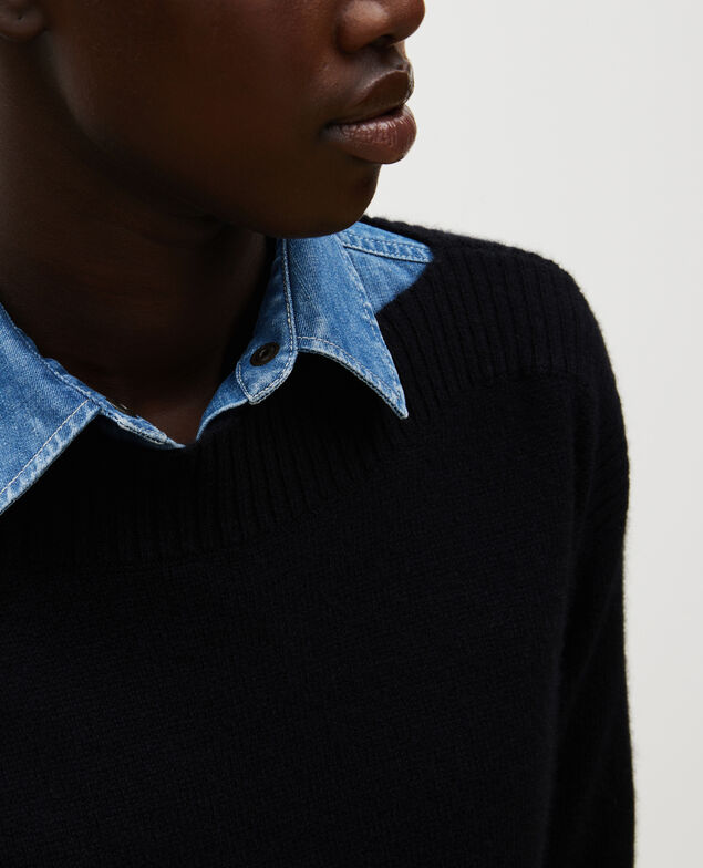 Cashmere boatneck jumper Black beauty