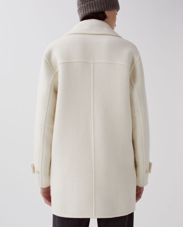 Mid-length coat I010 glass green beige