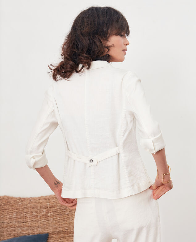 Linen blend blazer Kaolin