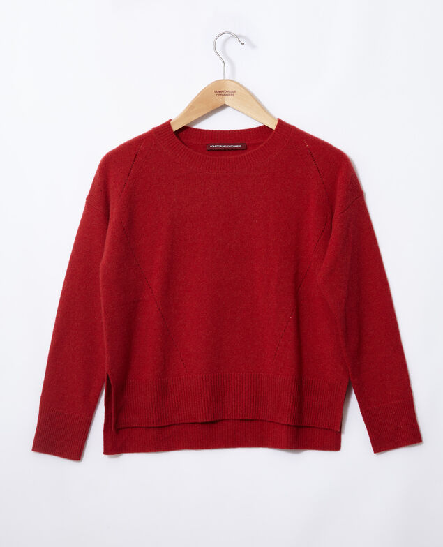 Cashmere jumper Pompeian red