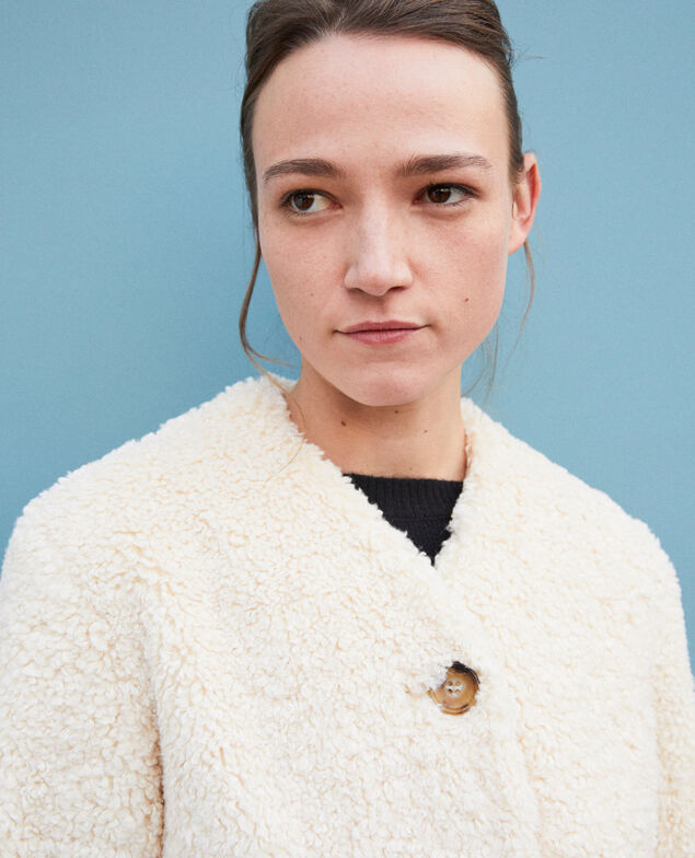 Faux fur coat Off white