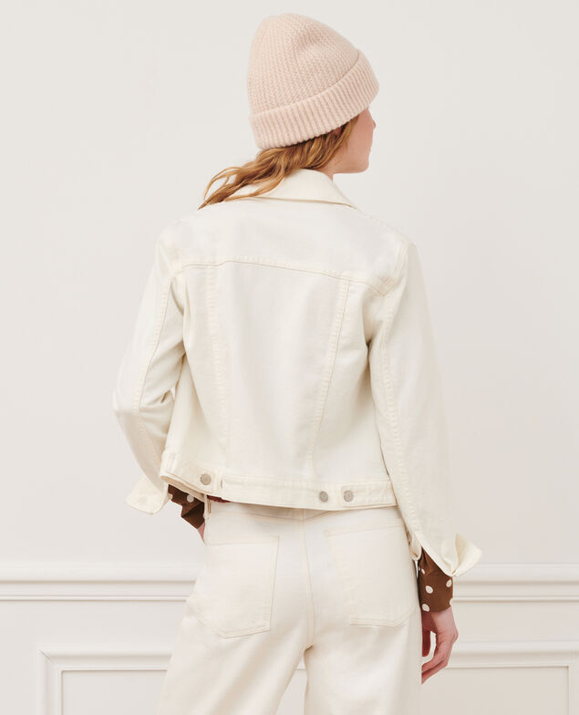 Short denim jacket 7209c 108 denim white