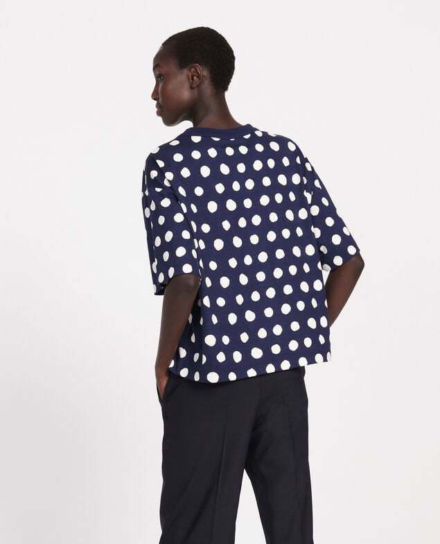 Boxy cotton t-shirt Dots maritime blue