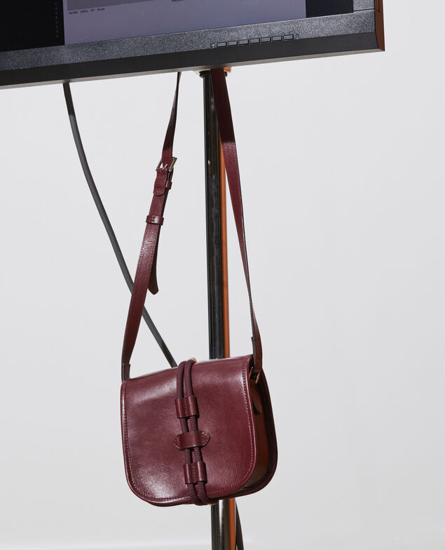 Small leather shoulder bag Cabernet