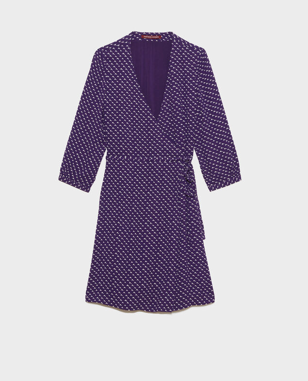 Printed wrap dress Birdy acai