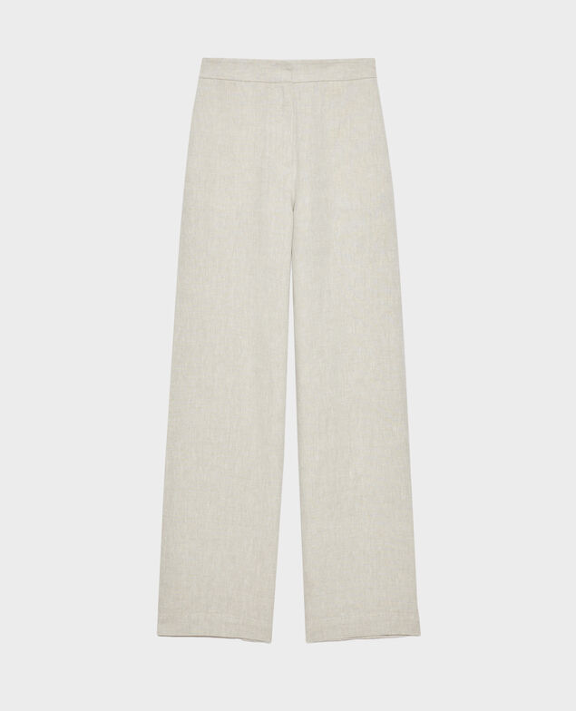 Linen high-waisted trousers Natural linen