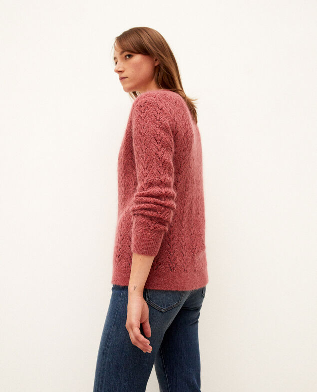 Mohair blend cardigan Earth red