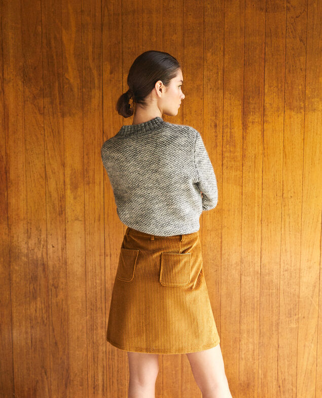 Ribbed corduroy skirt Golden brown