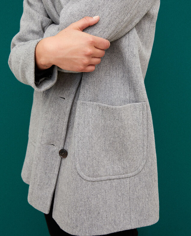 Hooded coat Light heather grey