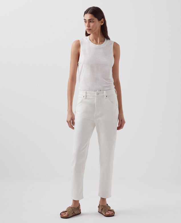 MARCELLE - Linen tank top H001 brillant white