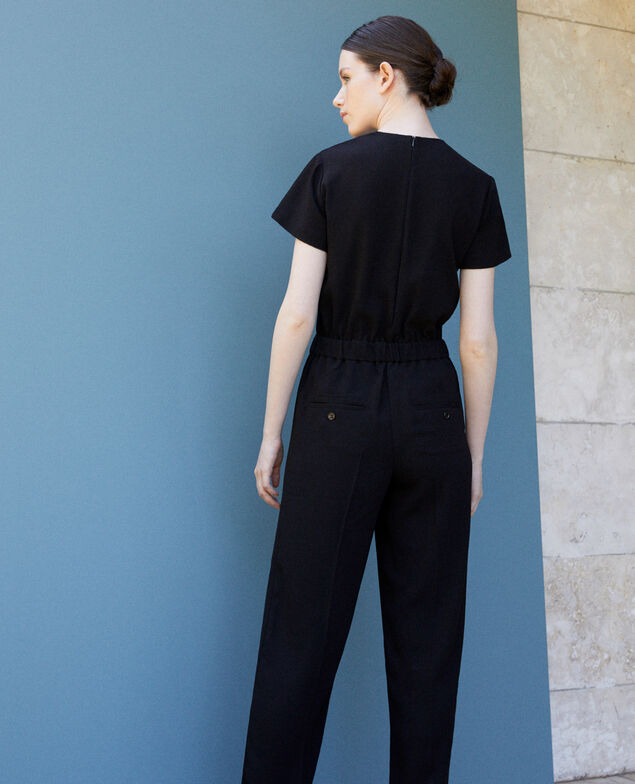 V-neck jumpsuit Black