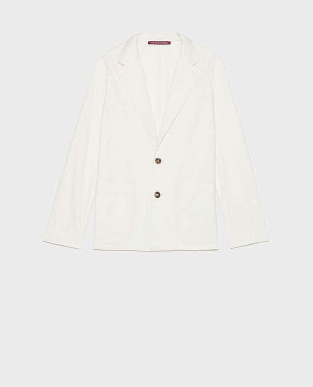 Cotton and linen boyfriend blazer Gardenia