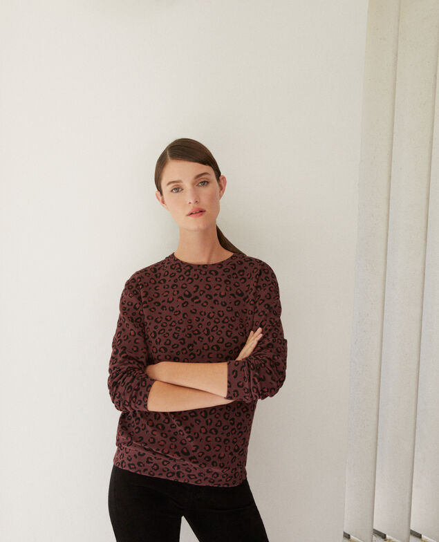 Round neck sweatshirt Brown