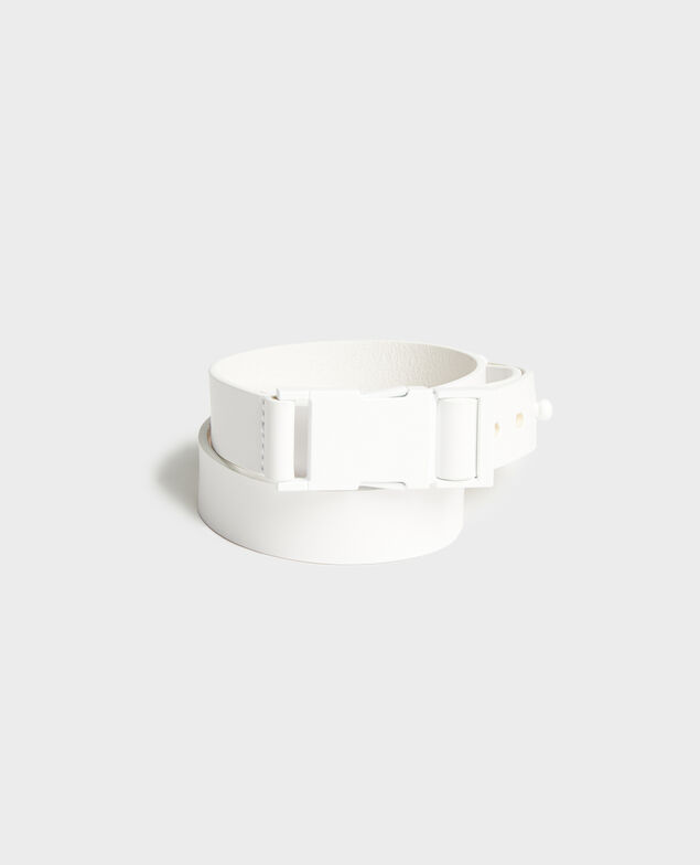 Leather belt Optical white