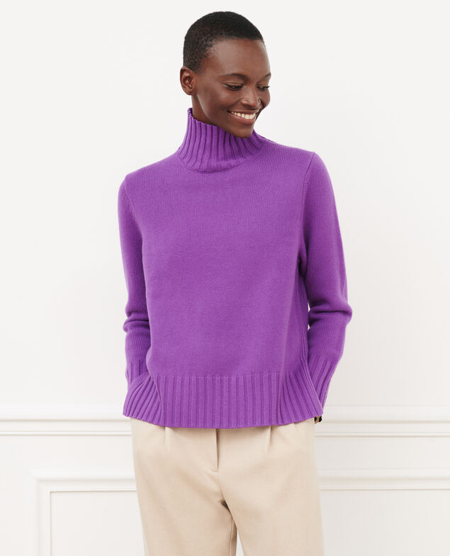 Virgin wool polo neck jumper 6022c brghtviolet