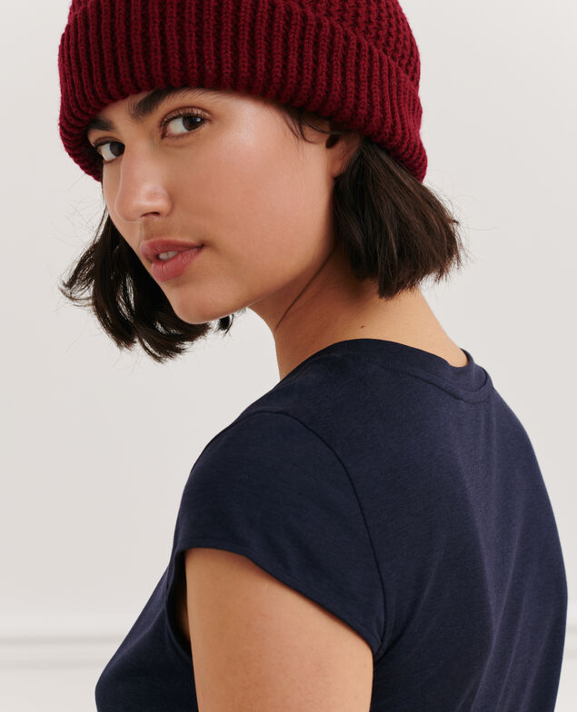 MANON - Round neck cotton blend t-shirt 7012c 69 navy