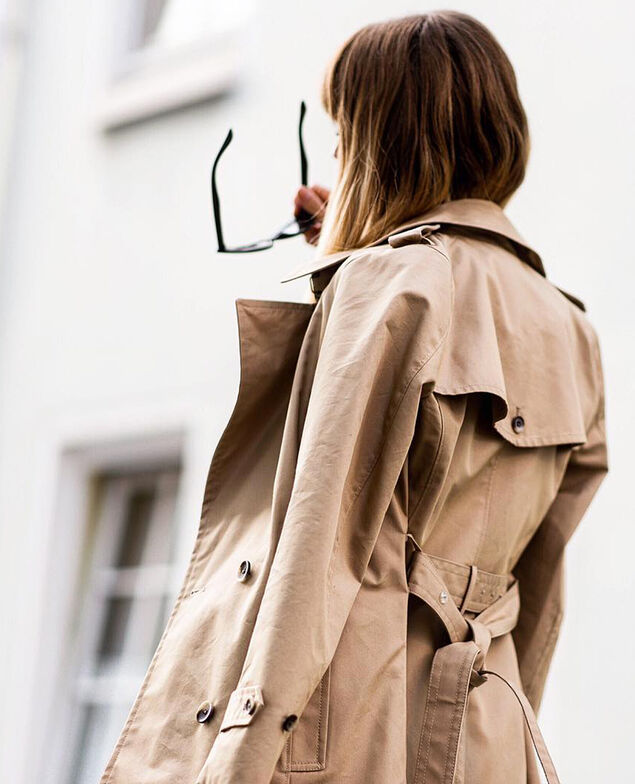 Mid-length trench coat Travertine