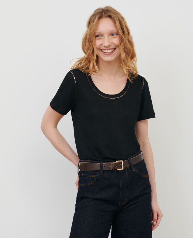 Linen T-shirt Black beauty