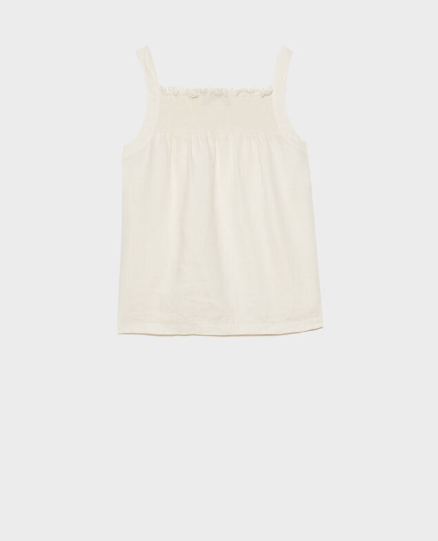 Strappy linen top Gardenia