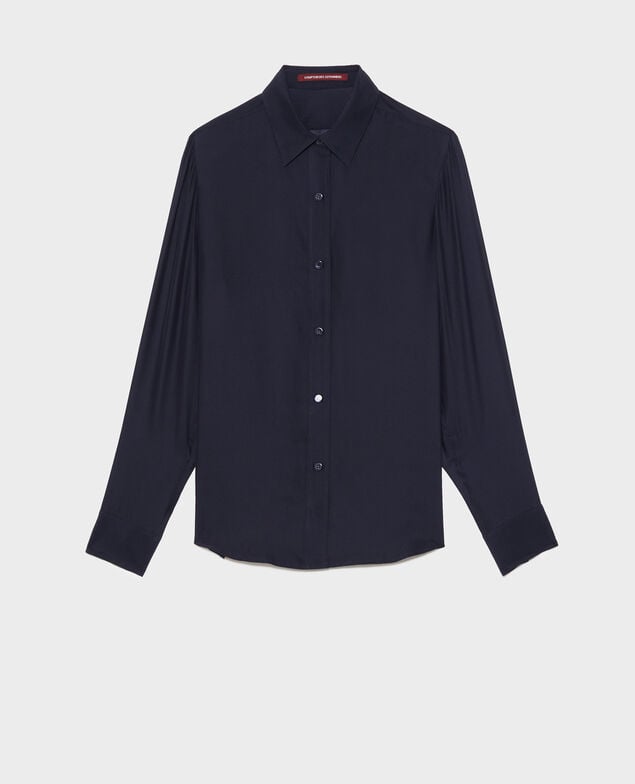  Long-sleeve silk men's shirt Night sky