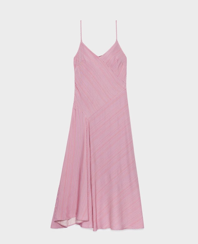 Spaghetti strapped dress 0721 lilac stripe