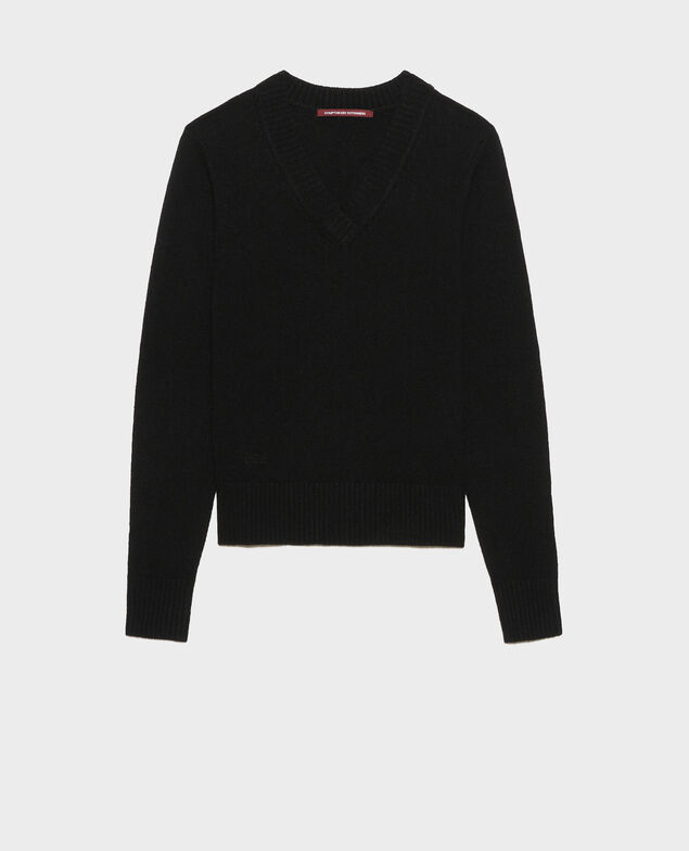 V-neck cashmere jumper Black beauty