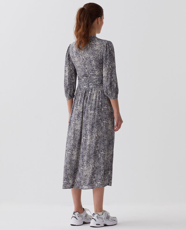 Fluid maxi dress H690 micro fl navy