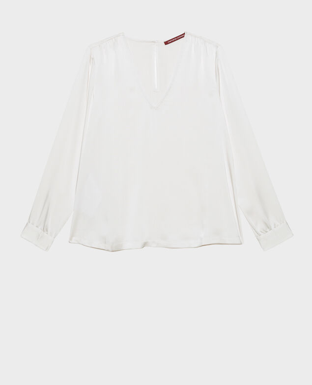 V-neck long-sleeve top Jet stream