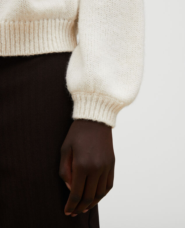 Loose boatneck wool jumper Jet stream