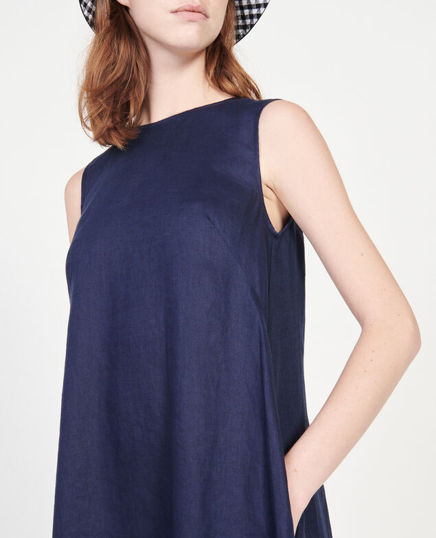 100% linen dress Maritime blue