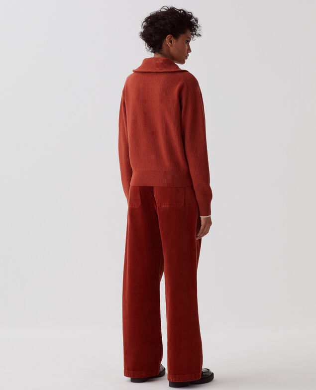 Half-zip wool jumper U270 orange