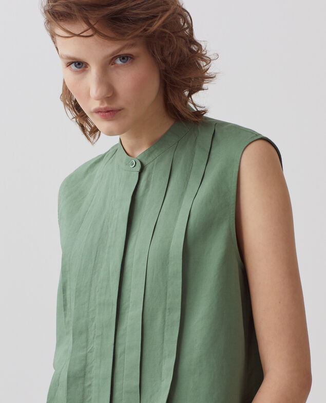Sleeveless blouse H540 dark ivy