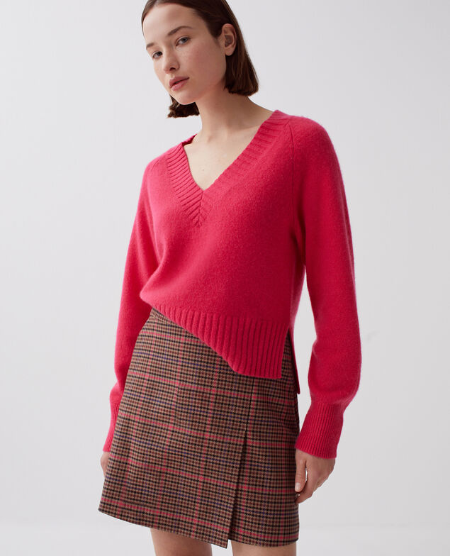 Mini skirt I121 check pink