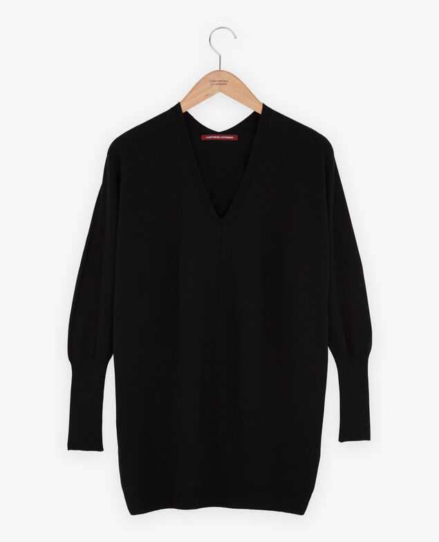 Oversize cotton and cashmere jumper Noir