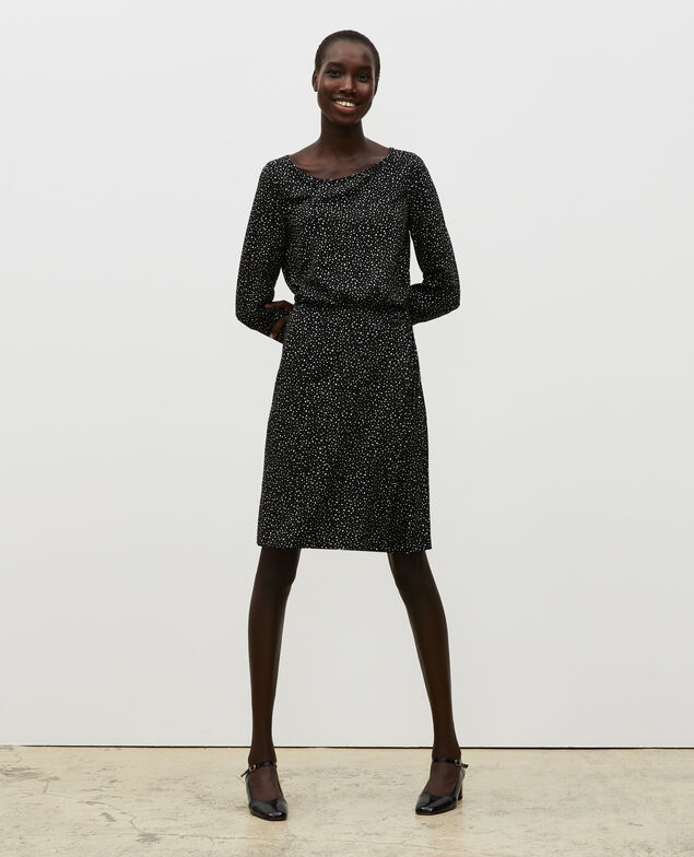Wrapover mini dress Print constellation black