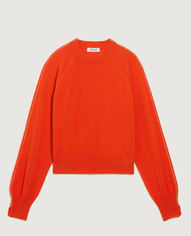 Round neck cashmere jumper K261 pumpkin st tan