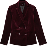 Veste tailleur double boutonnage en velours