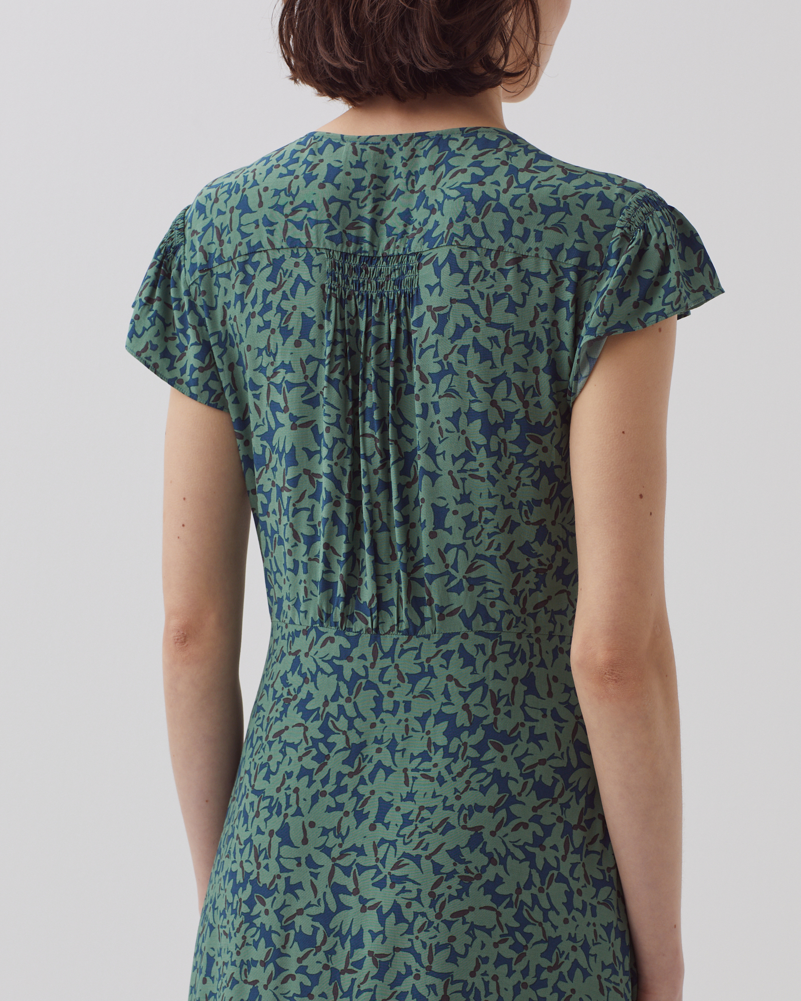LUDIVINE - Fluid printed dress petal majolica - Comptoir des