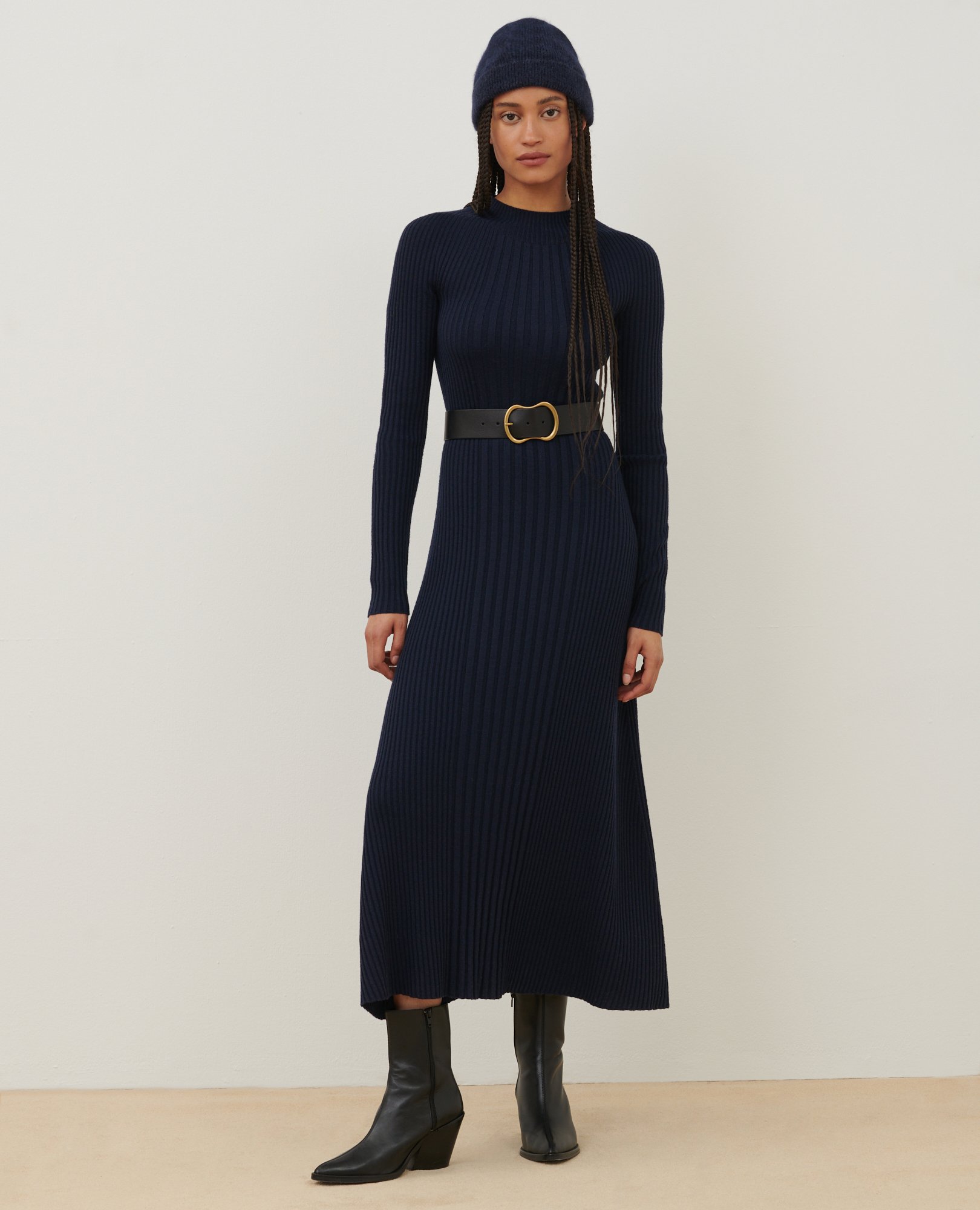【海外限定】REISSウールスカート☆Navy Nora Wool-Blend Ruched Reiss Wool-Blend Ruched Jersey Midi Skirt in Navy - REISS