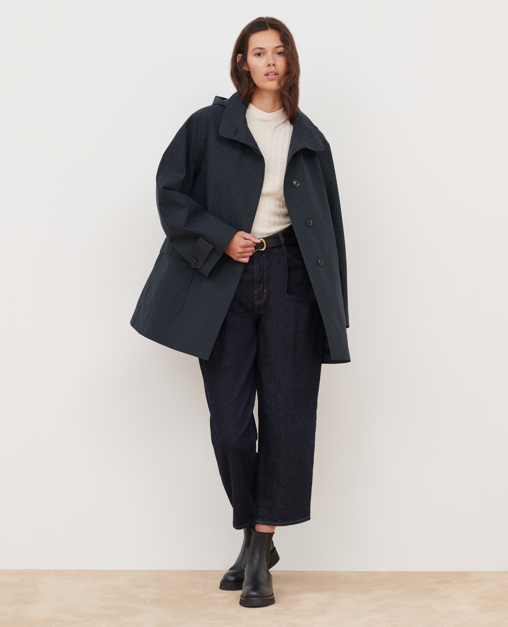 Raincoat darkgreen check - Comptoir des Cotonniers