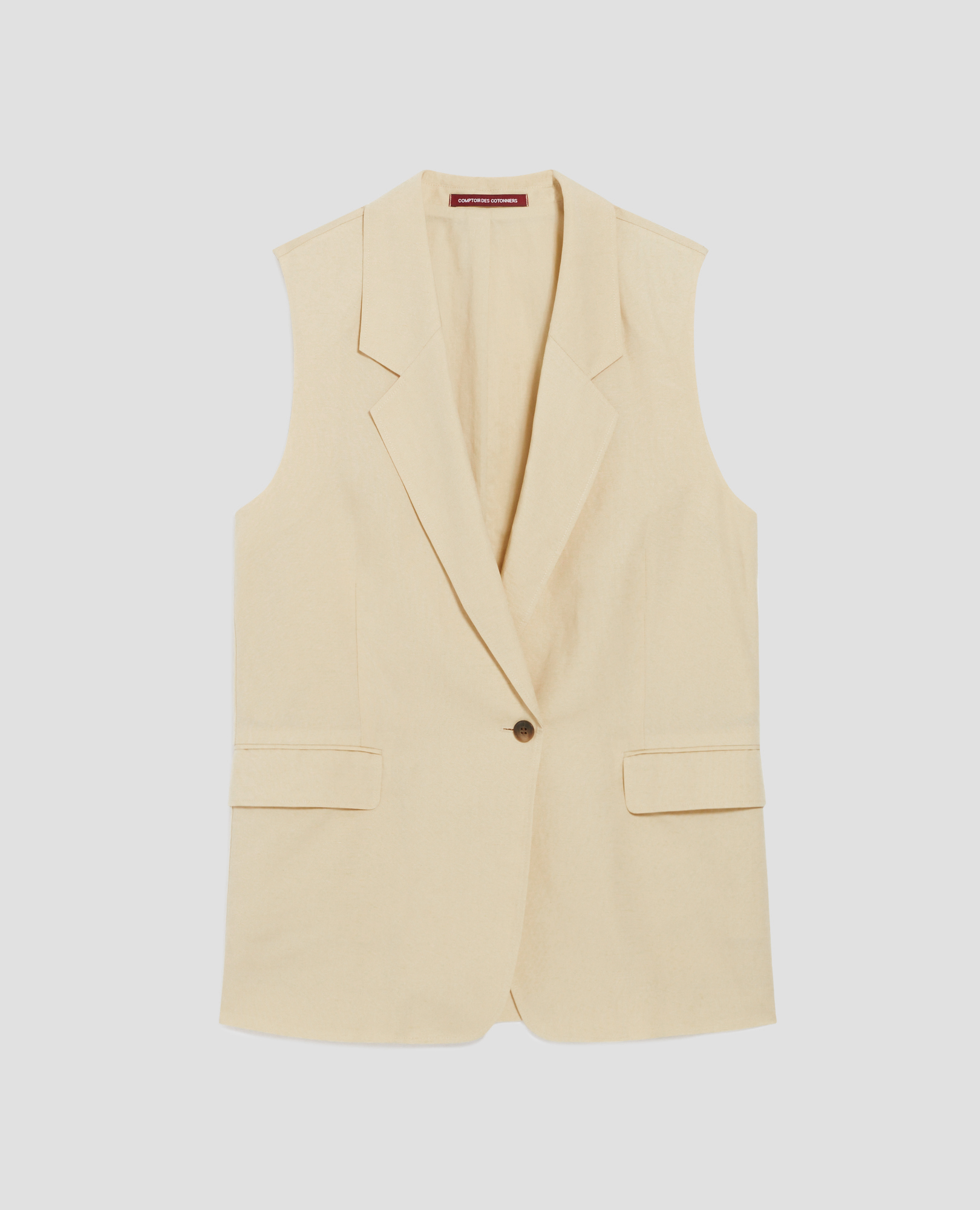 Sleeveless blazer oyester gray - Comptoir des Cotonniers