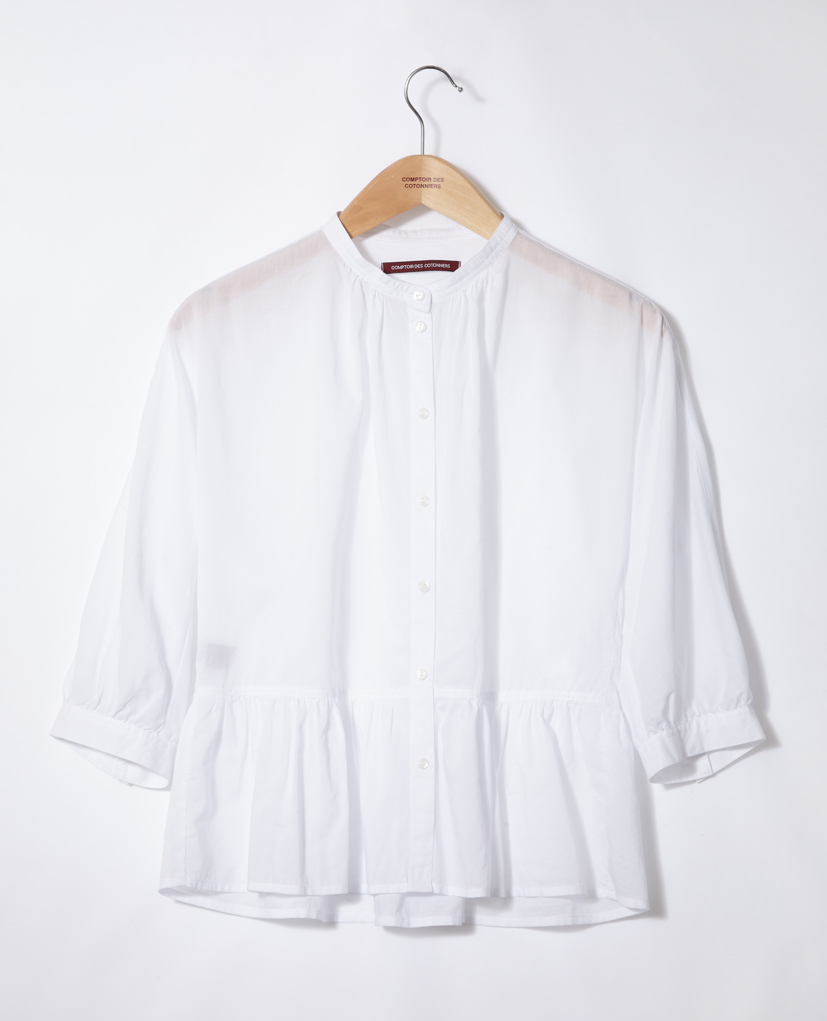 Peplum blouse White - Garniture | Comptoir des Cotonniers