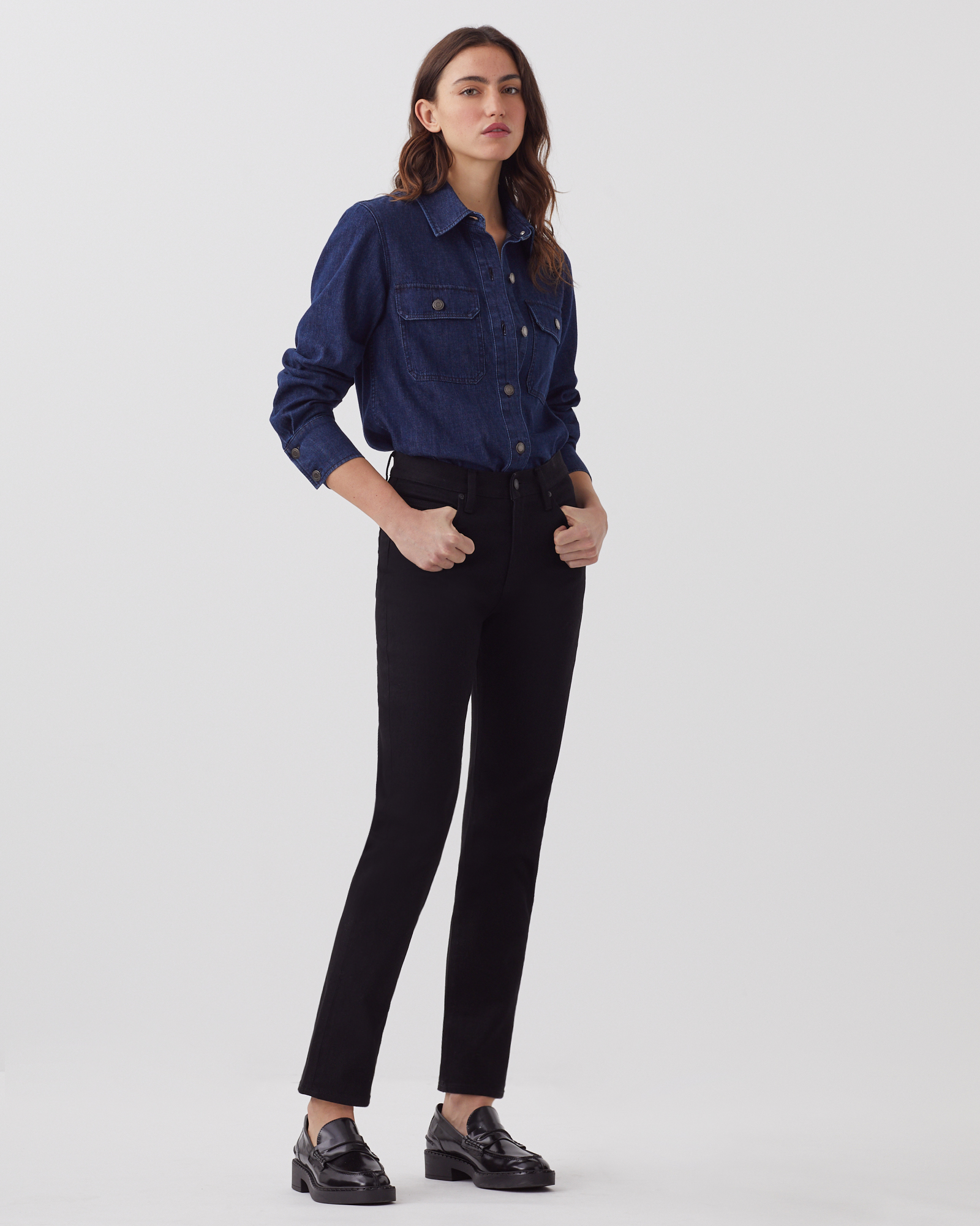 PEGGY - Denim carrot trousers rinse denim - Comptoir des