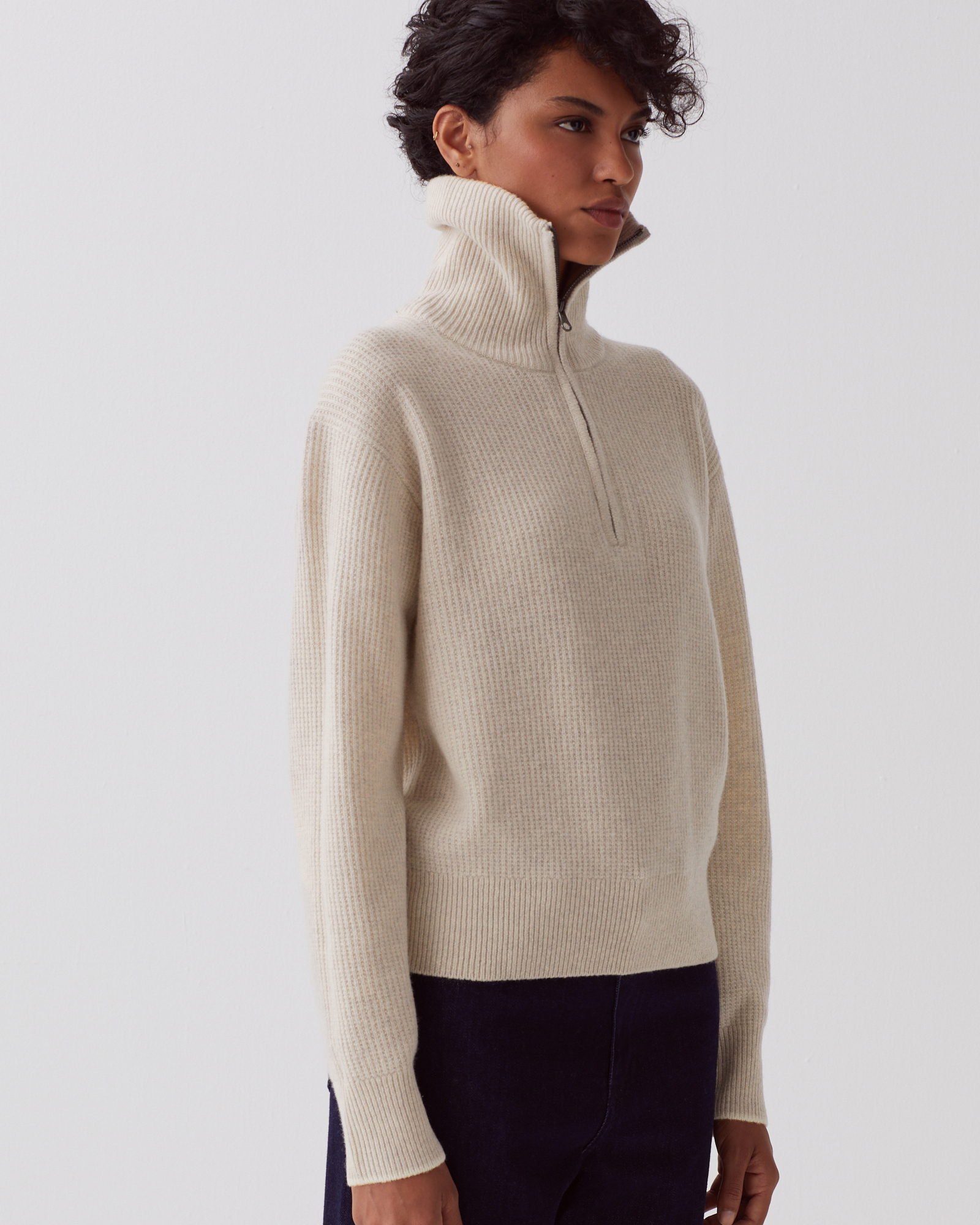Half-zip wool jumper natural - Comptoir des Cotonniers