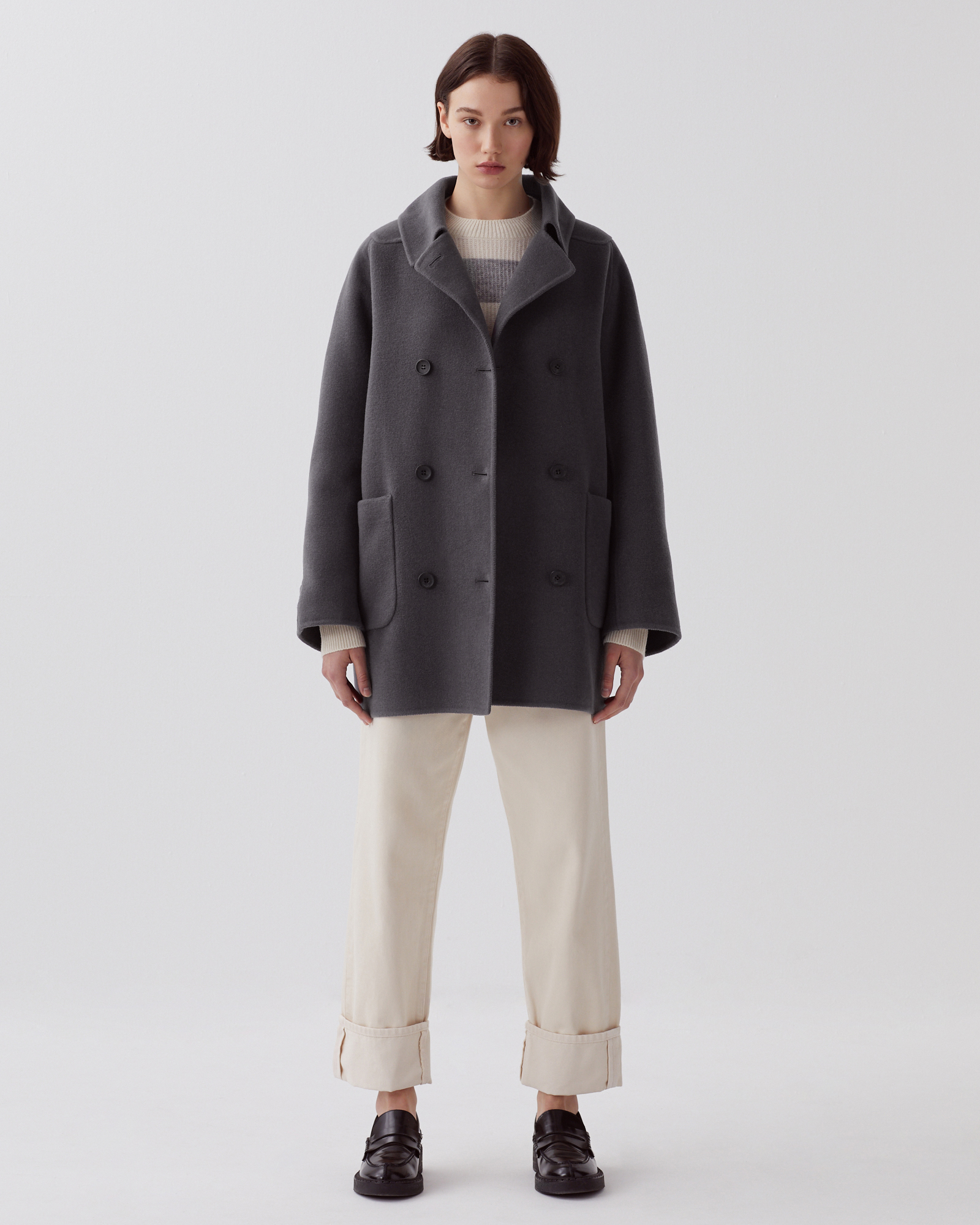 Apartment Three 22AW ダブルブレストオーバーコート　ブラウン Apartment Three double over coat（Apartment Three Double