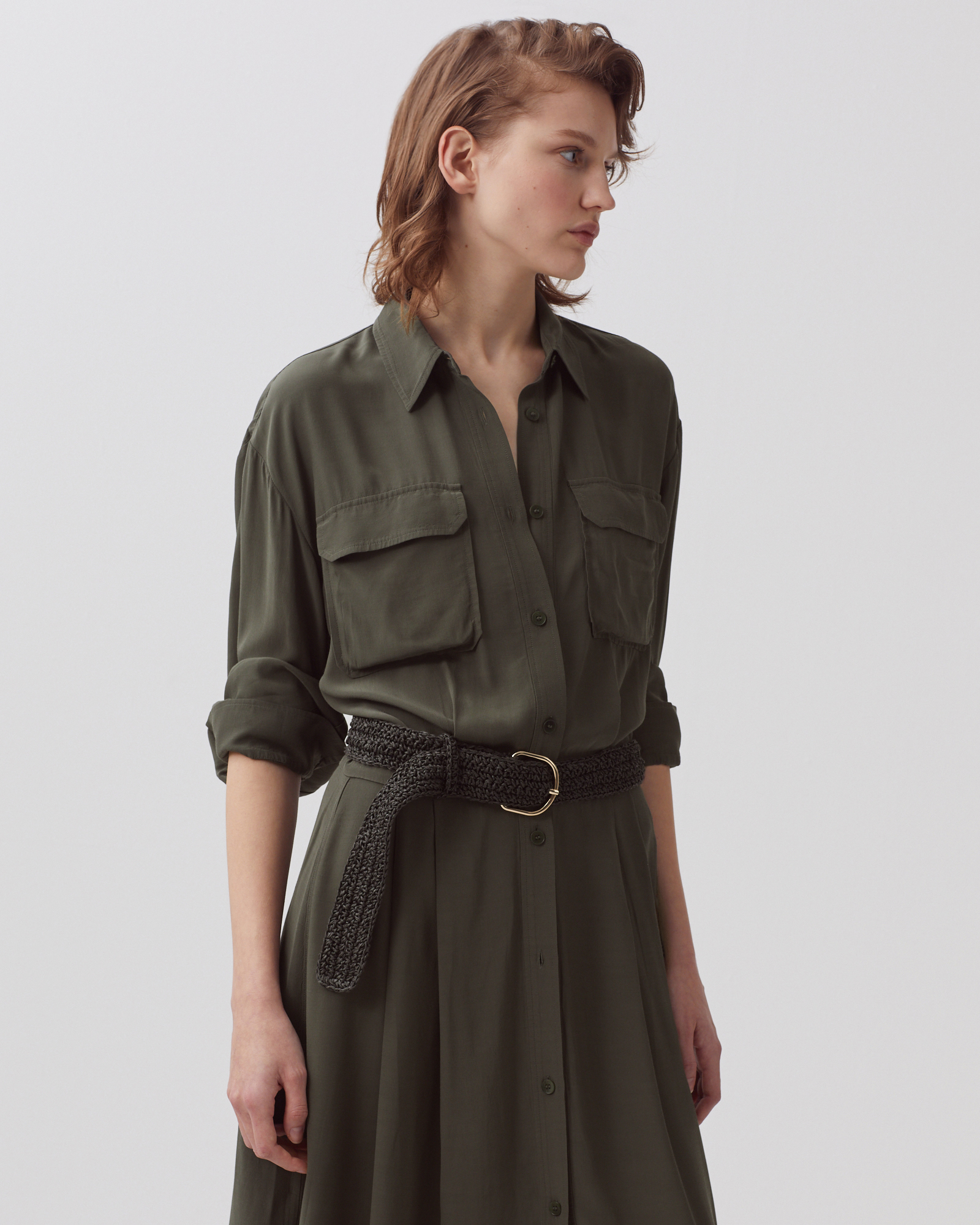 Burberry Check Belted Long-Sleeve Shirtdress | Neiman Marcus