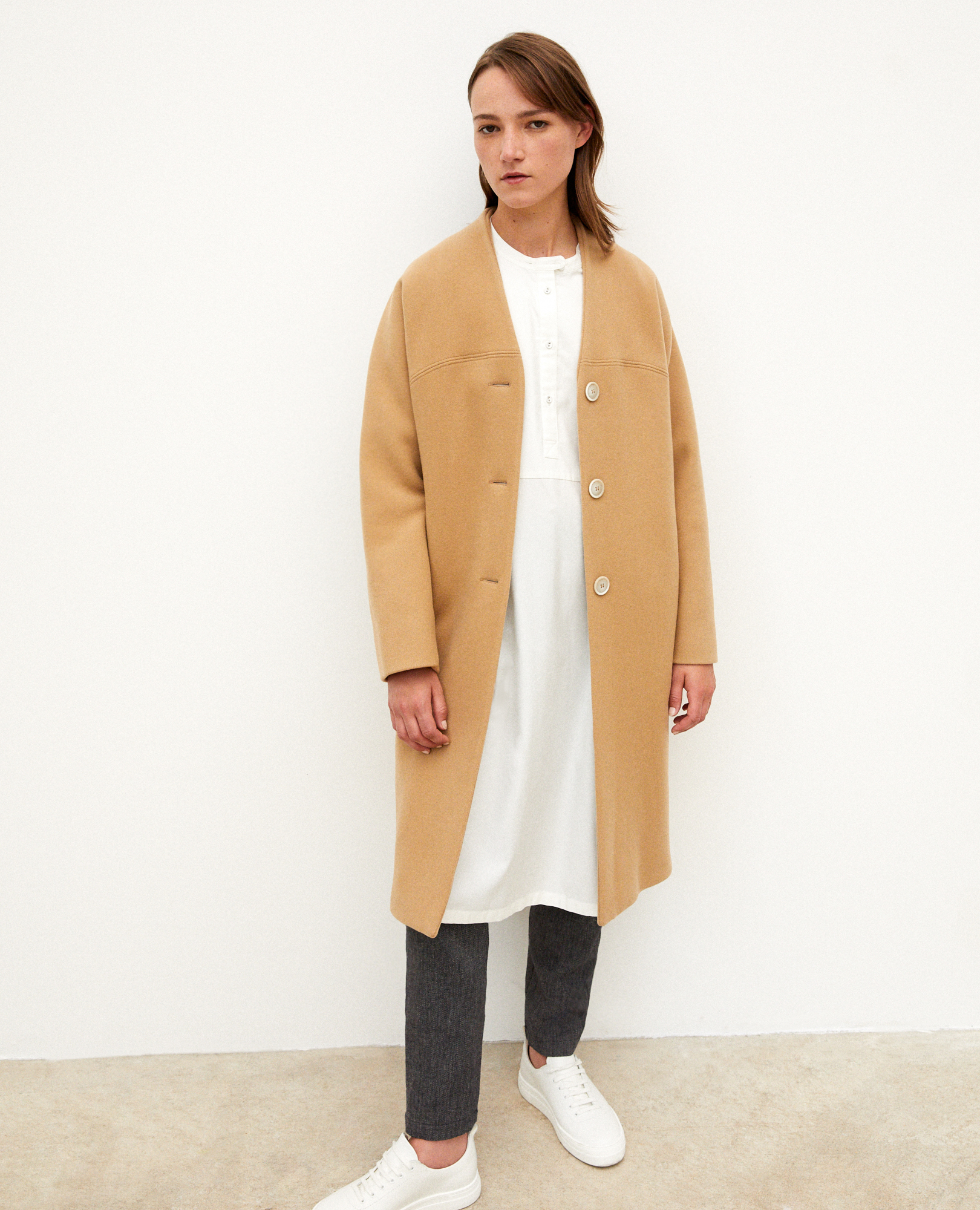 Manteau sans top col