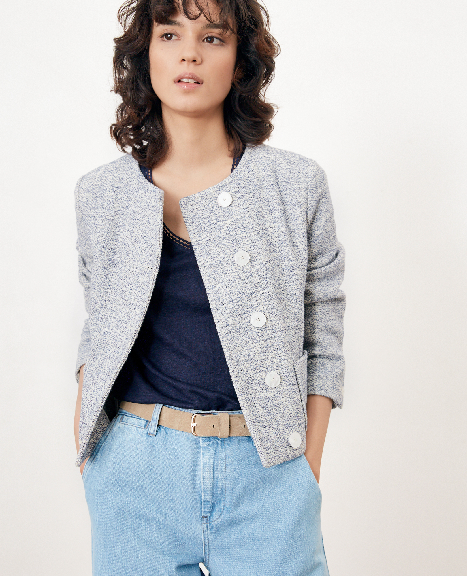 off white tweed jacket