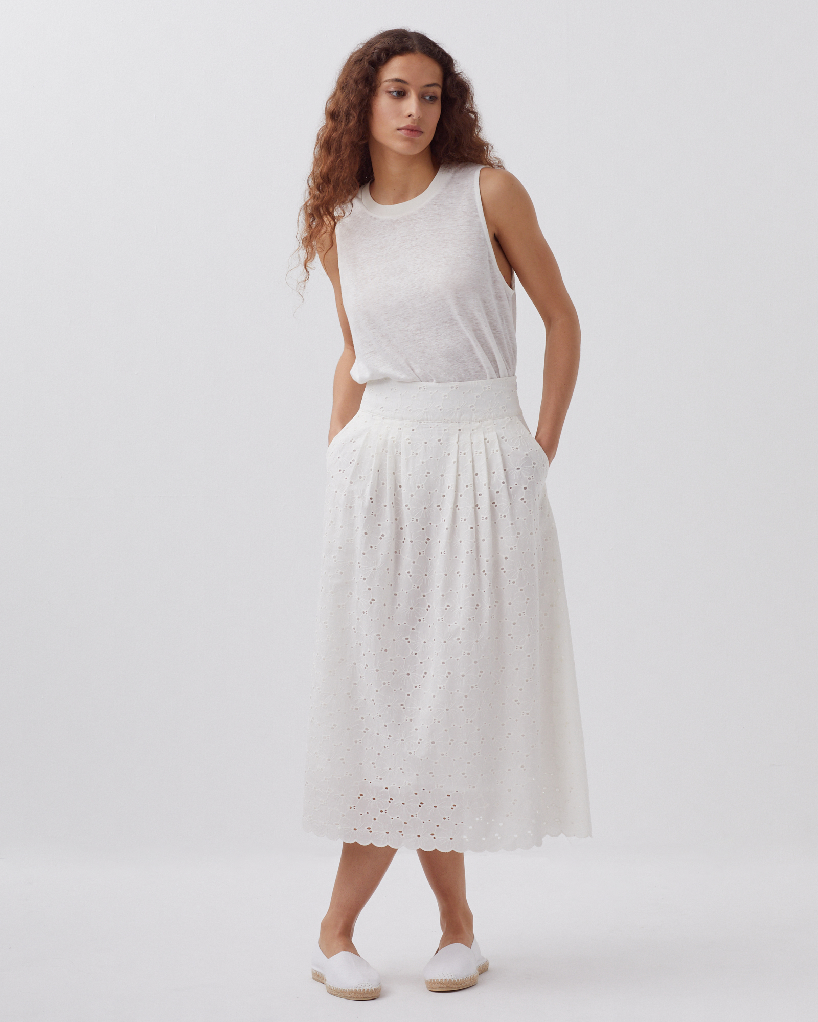 Broderie anglaise maxi dress white - Comptoir des Cotonniers